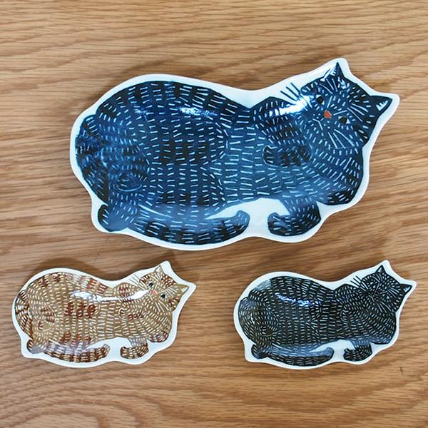 倉敷意匠　kata　kata　印判手豆皿　トラ猫