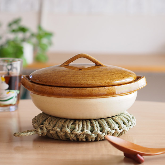 フォースマーケット　カセロラ　6号鍋　白黄　/　4th-market