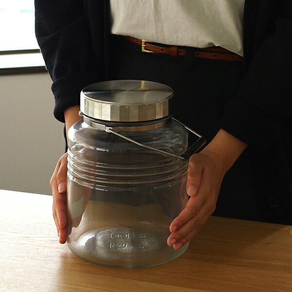 アデリアグラス　メタルキャップコンテナー　3L　レードル付　/　ADERIA　GLASS　Metal　Cap　Container