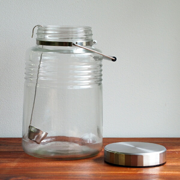 アデリアグラス　メタルキャップコンテナー　4L　レードル付　/　ADERIA　GLASS　Metal　Cap　Container
