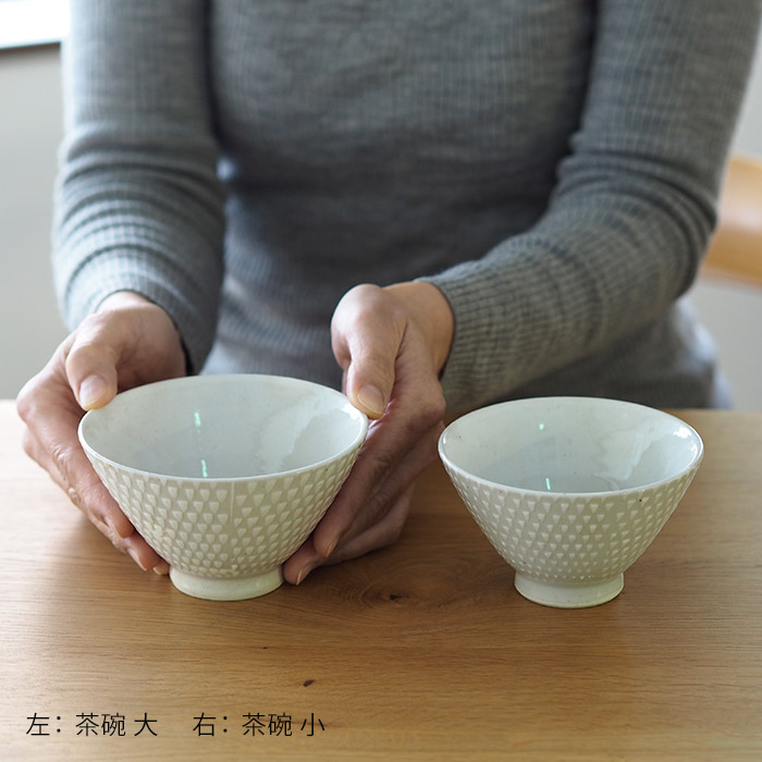 オリメ　P鹿の子　茶碗　大　ホワイト　/　ORIME