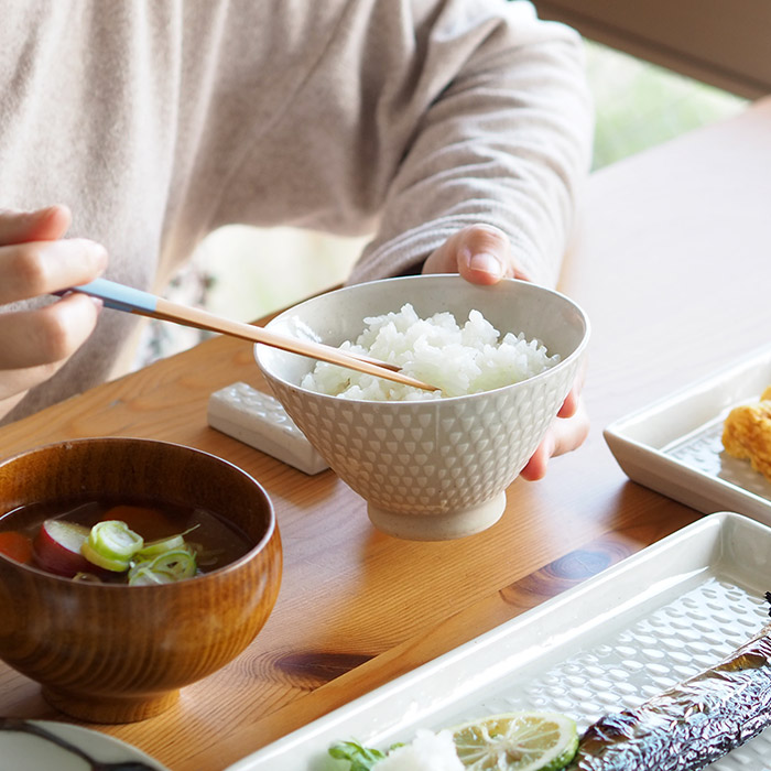 オリメ　P鹿の子　茶碗　大　ホワイト　/　ORIME