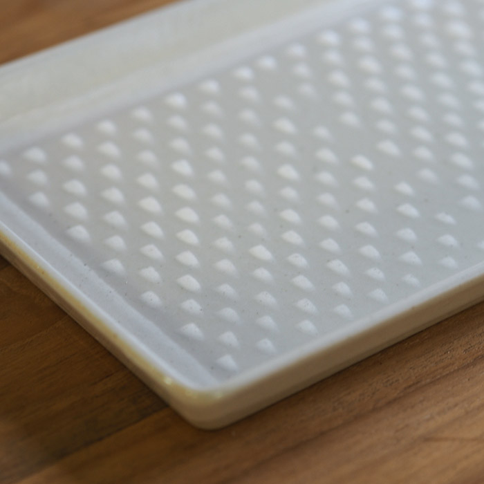 オリメ　P鹿の子　長角皿　ホワイト　/　ORIME