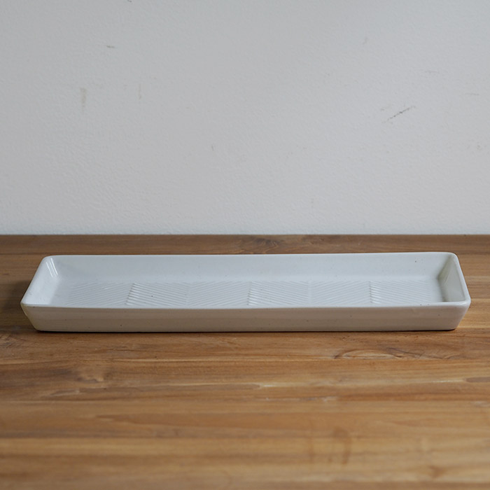 オリメ　Pヘリンボーン　長角皿　ホワイト　/　ORIME