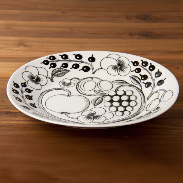 アラビア　ブラック　パラティッシ　オーバルプレート　22×25cm　/　ARABIA　Paratiisi　※