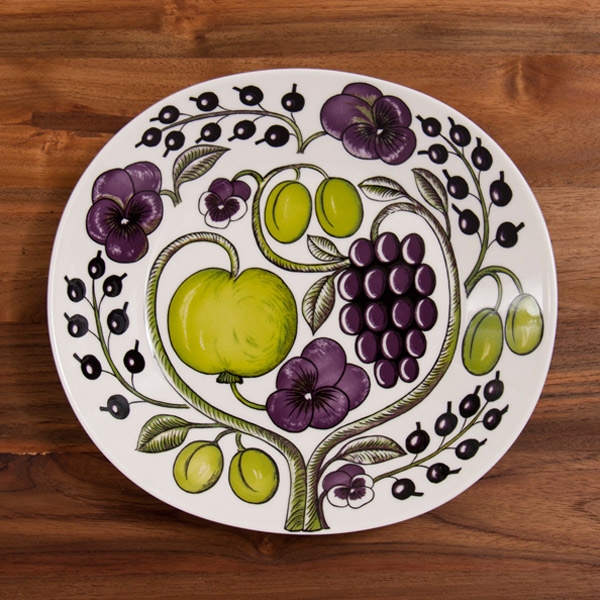 アラビア　パープル　パラティッシ　オーバルプレート　22×25cm　/　ARABIA　Paratiisi　