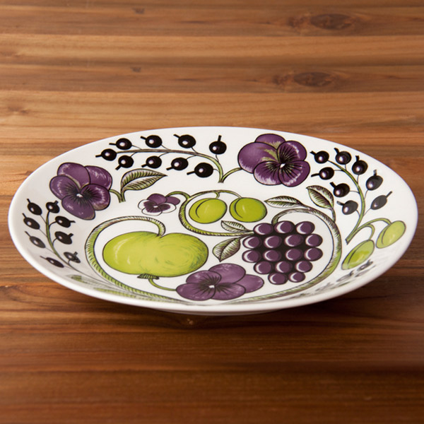 アラビア　パープル　パラティッシ　オーバルプレート　22×25cm　/　ARABIA　Paratiisi　