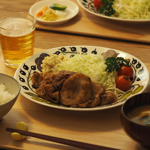 アラビア　パープル　パラティッシ　オーバルプレート　22×25cm　/　ARABIA　Paratiisi　