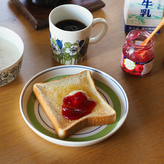 アラビア　クロッカス　プレート　19cm　グリーン　/　ARABIA　Krokus