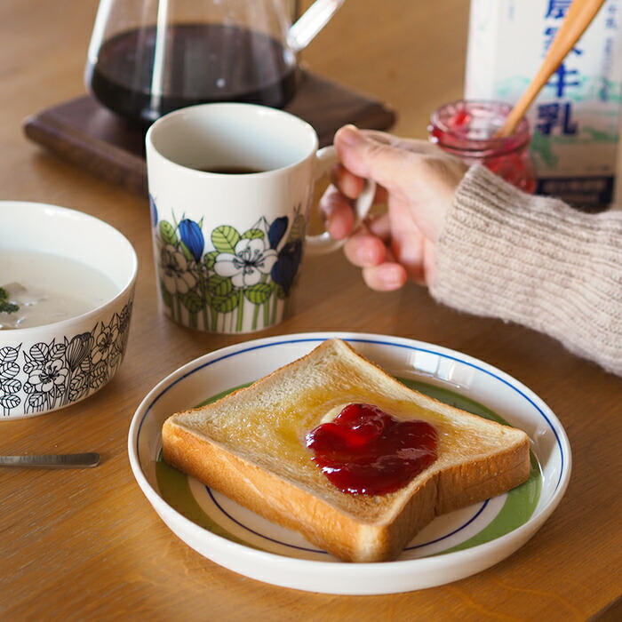 アラビア　クロッカス　プレート　19cm　グリーン　/　ARABIA　Krokus