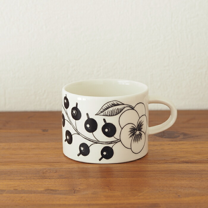 【取扱終了】アラビア　ブラック　パラティッシ　ティーカップ　280ml　/　ARABIA　Paratiisi □