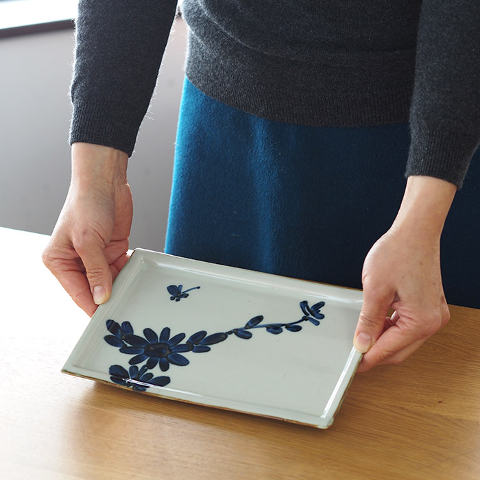 BARBAR　いろは　長角皿　菊文