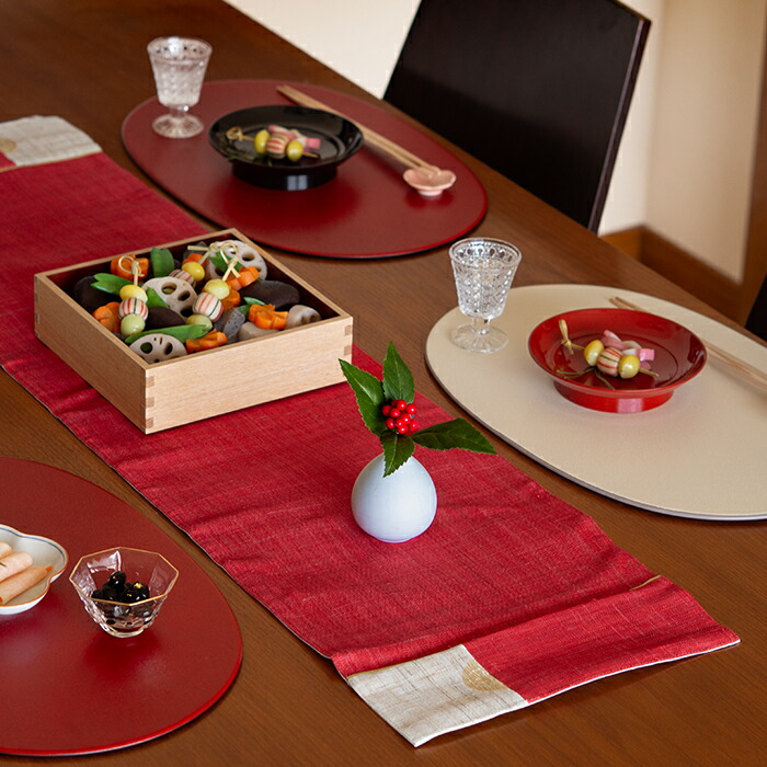 バンイノウエ　日の出ラナー　テーブルランナー 　赤　/　BAN INOUE