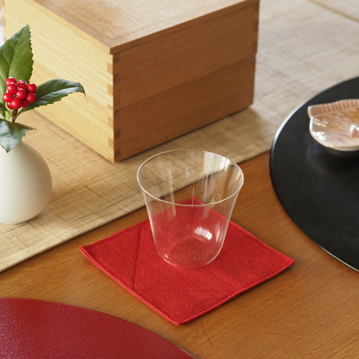 バンイノウエ　かやコースター　くれない　/　BAN INOUE