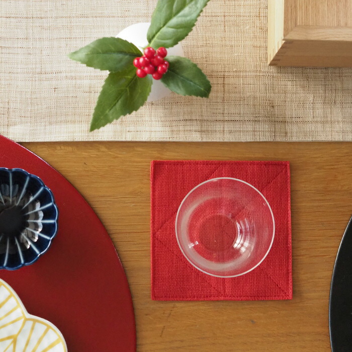 バンイノウエ　かやコースター　くれない　/　BAN INOUE