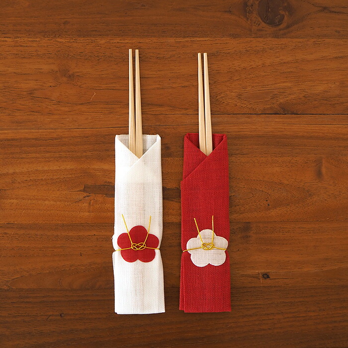 バンイノウエ　蚊帳の箸袋　紅白祝い箸セット　/　BAN INOUE