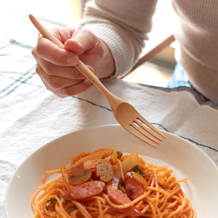 クラフト工房・木奏　木のカトラリー　パスタフォーク