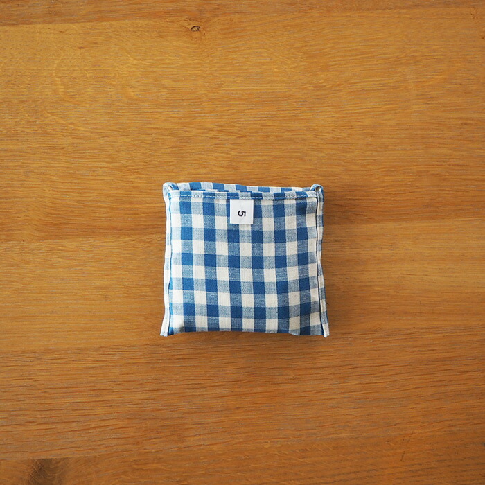 サンク　ギンガムチェックグロサリーバッグ　ブルー　/　CINQ