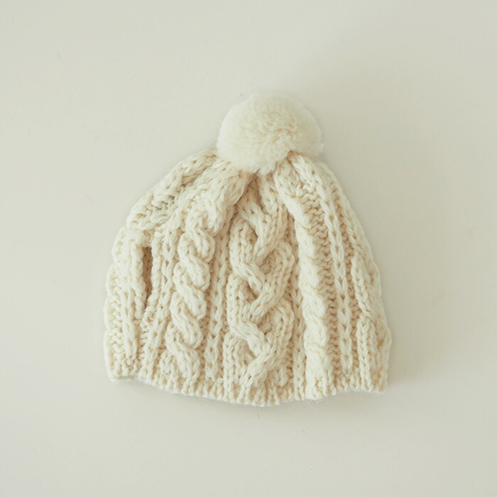 サンク　ハイランド2000　ケーブル編みティーコージー　2カップ用　アイボリー　/　CINQ　