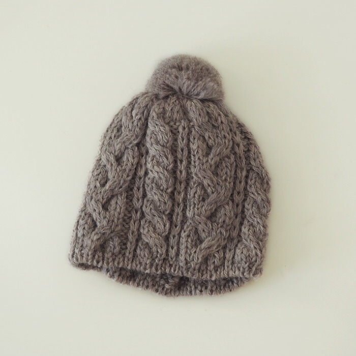 サンク　ハイランド2000　ケーブル編みティーコージー　2カップ用　ナチュラル　/　CINQ　