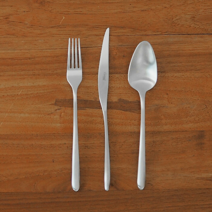 【正規品】■クチポール　アイレス・マテウス　シルバー　デザートセット　3PCS　（箱なし）　/　Cutipol　AIRES MATEUS