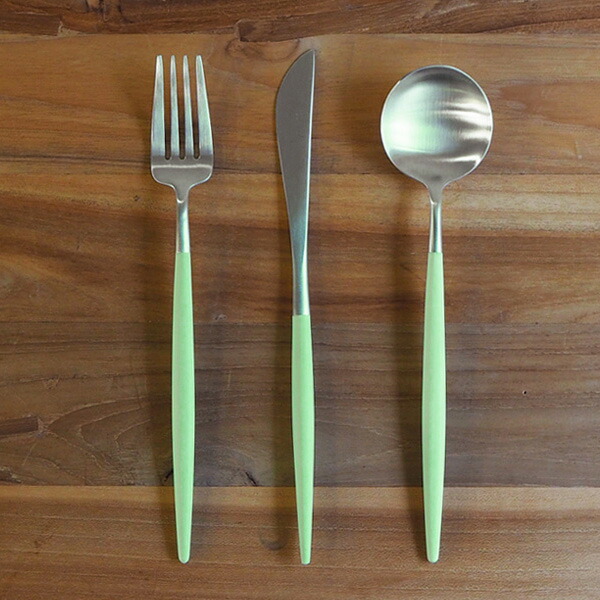 【正規品】■クチポール　ゴア・セラドン　シルバー　ディナーセット　3PCS　（箱なし）　/　Cutipol　GOA-Celadon