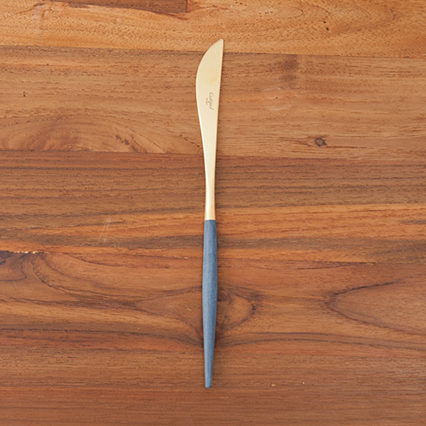 【正規品】クチポール　ゴア・ブルー　ゴールド　ディナーナイフ　/　Cutipol　GOA-Blue