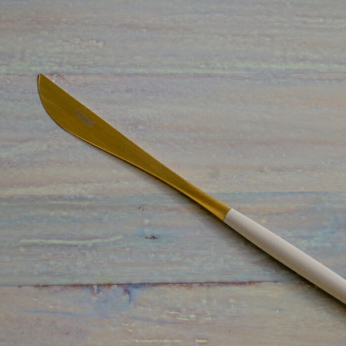 【正規品】クチポール　ゴア・アイボリー　ゴールド　ディナーナイフ　/　Cutipol　GOA-Ivory　□　