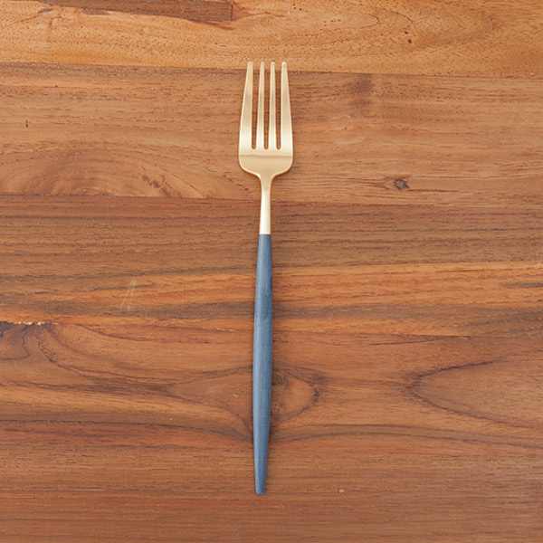 【正規品】クチポール　ゴア・ブルー　ゴールド　ディナーフォーク　/　Cutipol　GOA-Blue