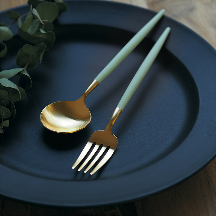【正規品】クチポール　ゴア・セラドン　ゴールド　ディナーフォーク　/　Cutipol　GOA-Celadon　
