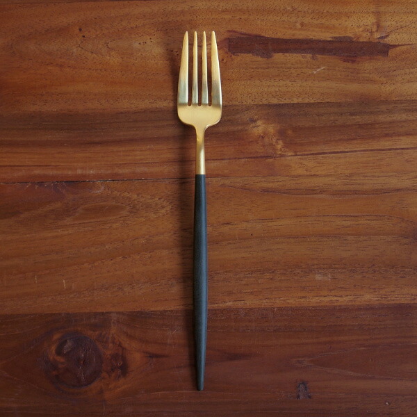 【正規品】クチポール　ゴア・ブラック　ゴールド　ディナーフォーク　/　Cutipol　GOA-Black