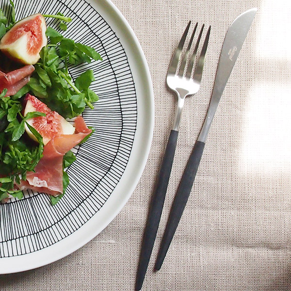 【正規品】クチポール　ゴア・ブラック　シルバー　ディナーナイフ　　/　Cutipol　GOA-Black　