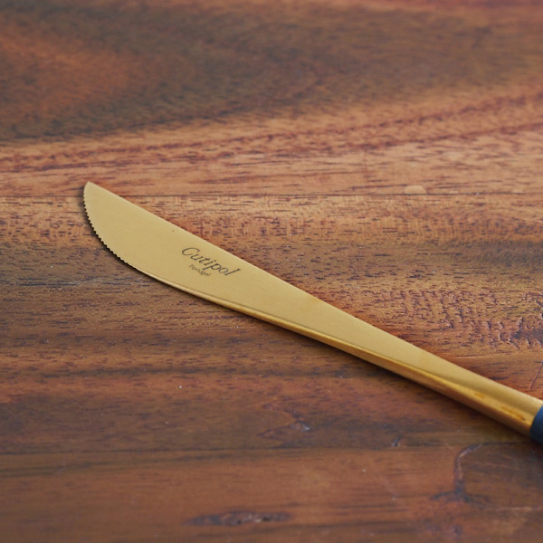 【正規品】クチポール　ゴア・ブルー　ゴールド　デザートナイフ　/　Cutipol　GOA-Blue　