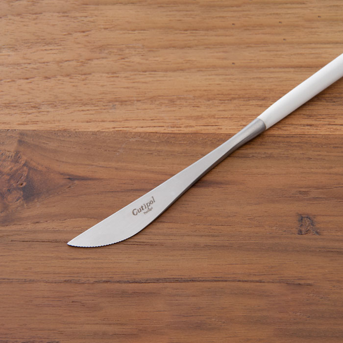 【正規品】クチポール　ゴア・ホワイト　シルバー　デザートナイフ　/　Cutipol　GOA-White