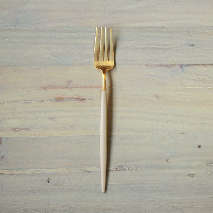 【正規品】クチポール　ゴア・アイボリー　ゴールド　デザートフォーク　/　Cutipol　GOA-Ivory　□