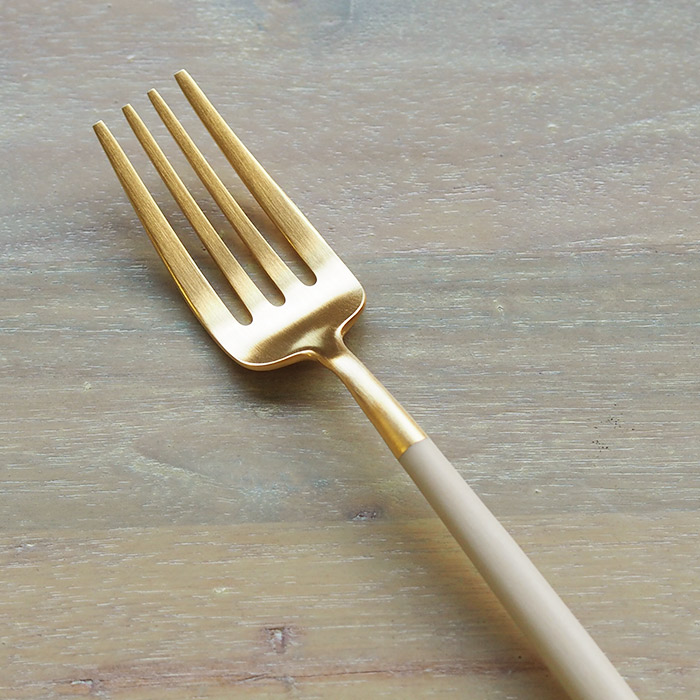 【正規品】クチポール　ゴア・アイボリー　ゴールド　デザートフォーク　/　Cutipol　GOA-Ivory　□