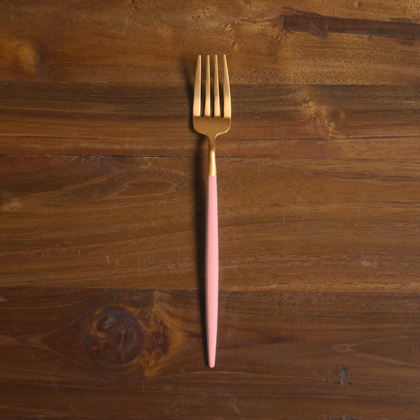 【正規品】クチポール　ゴア・ピンク　ゴールド　デザートフォーク　/　Cutipol　GOA-Pink　□