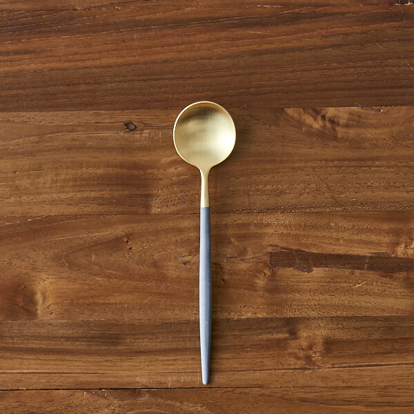 【正規品】クチポール　ゴア・グレー　ゴールド　デザートスプーン　/　Cutipol　GOA-Gray　□