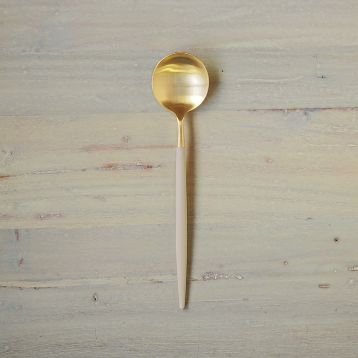 【正規品】クチポール　ゴア・アイボリー　ゴールド　デザートスプーン　/　Cutipol　GOA-Ivory　□