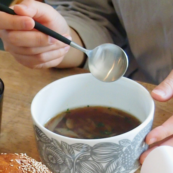 【正規品】クチポール　ゴア・ブラック　シルバー　デザートスプーン　/　Cutipol　GOA-Black　