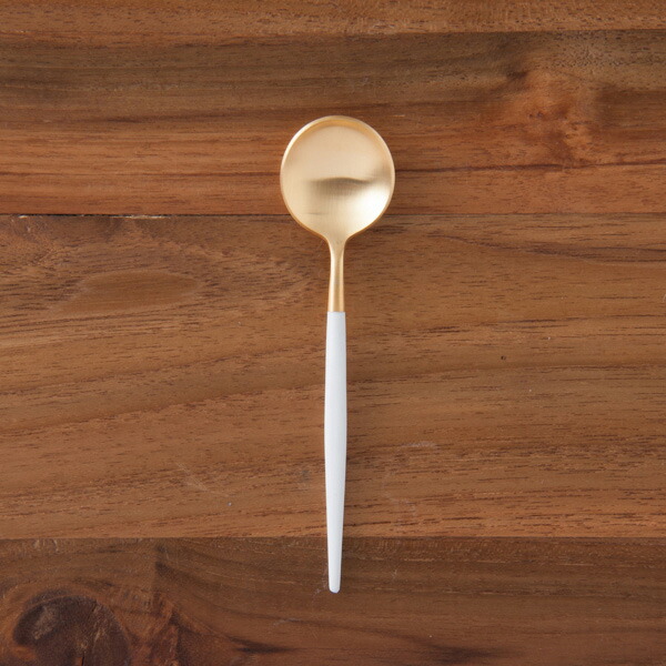 【正規品】クチポール　ゴア・ホワイト　ゴールド　ティースプーン　/　Cutipol　GOA-White