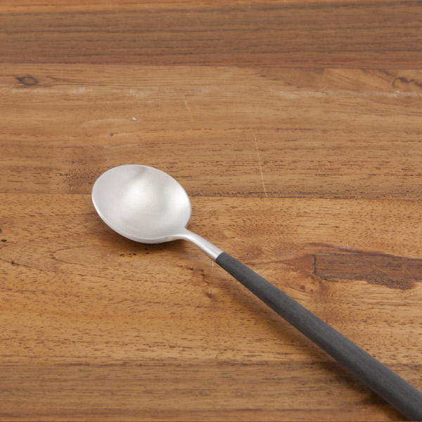 【正規品】クチポール　ゴア・ブラック　シルバー　ロングドリンクスプーン　/　Cutipol　GOA