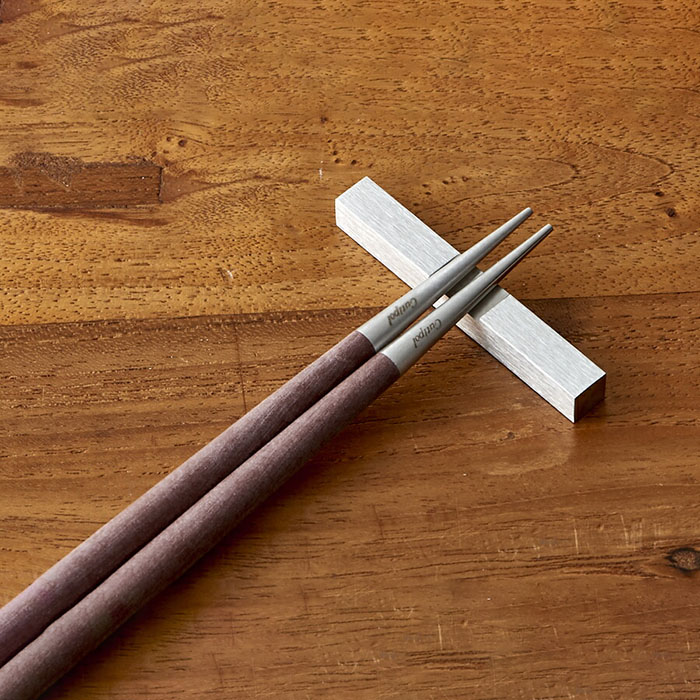【正規品】クチポール　ゴア・ブラウン　シルバー　箸+箸置きセット　/　Cutipol　GOA-Brown