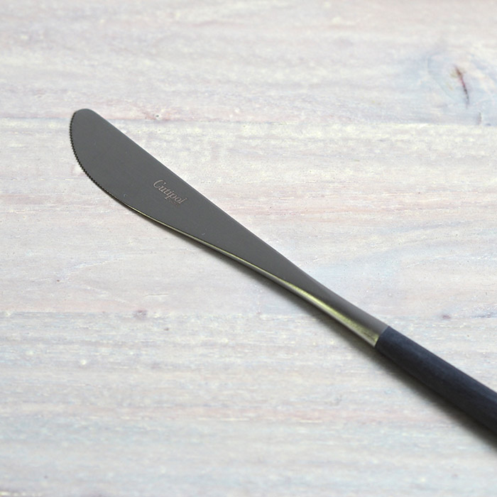 【正規品】クチポール　ミオ・ブラック　シルバー　ディナーナイフ　/　Cutipol　MIO-Black