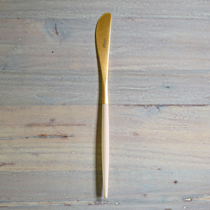 【正規品】クチポール　ミオ・アイボリー　ゴールド　ディナーナイフ　/　Cutipol　MIO-Ivory