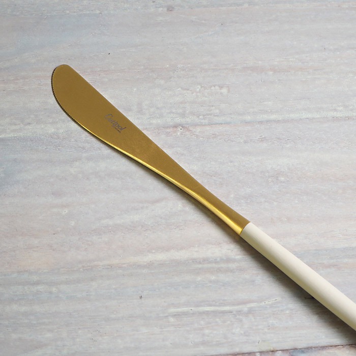 【OUTLET40%OFF】【訳あり】【正規品】クチポール　ミオ・アイボリー　ゴールド　ディナーナイフ　/　Cutipol　MIO-Ivory