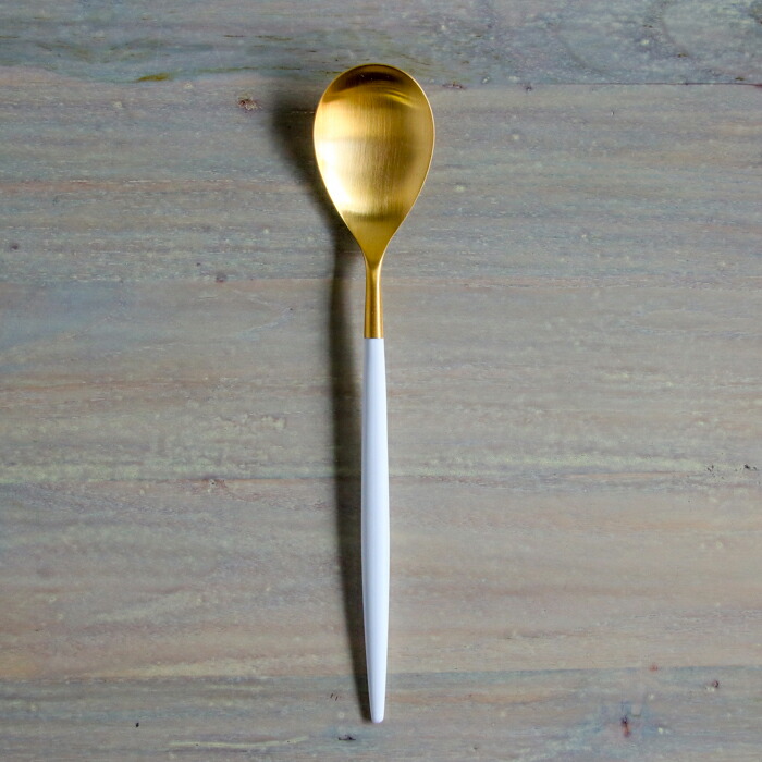 【正規品】クチポール　ミオ・ホワイト　ゴールド　テーブルスプーン　/　Cutipol　MIO-White