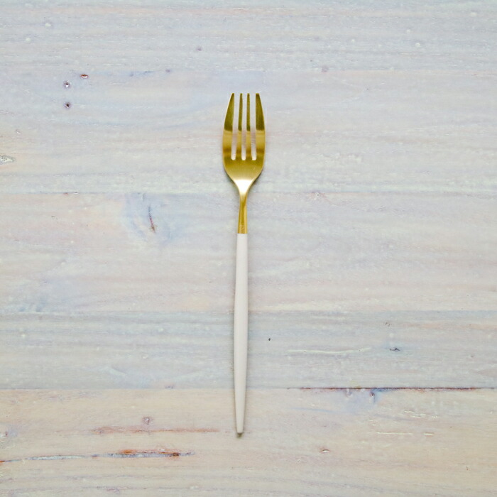 【正規品】クチポール　ミオ・アイボリー　ゴールド　デザートフォーク　/　Cutipol　MIO-Ivory