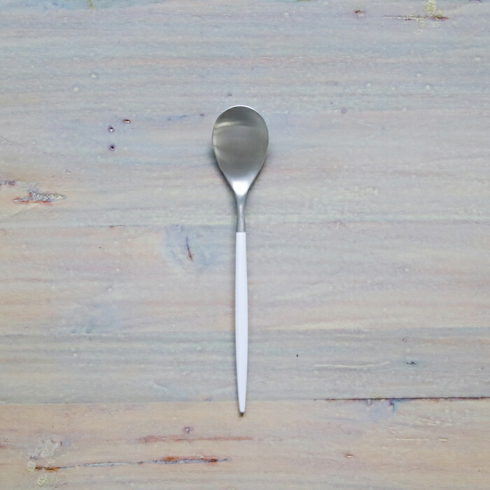【正規品】クチポール　ミオ・ホワイト　シルバー　デザートスプーン　/　Cutipol　MIO-White