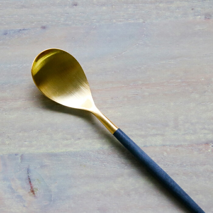 【正規品】クチポール　ミオ・ブラック　ゴールド　ティースプーン　/　Cutipol　MIO-Black